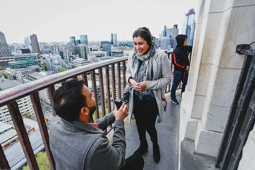 Proposal photography at St Pauls