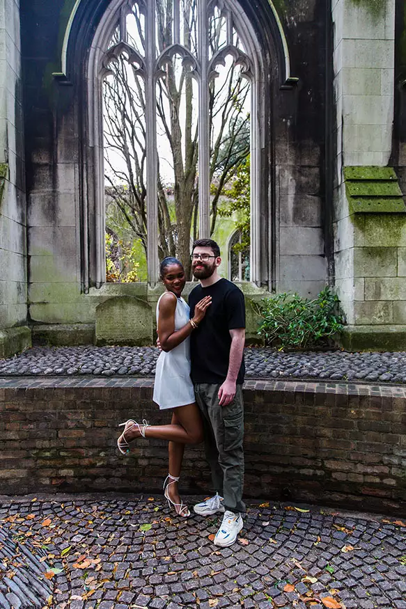 Proposal photography at St Dunstan in the East